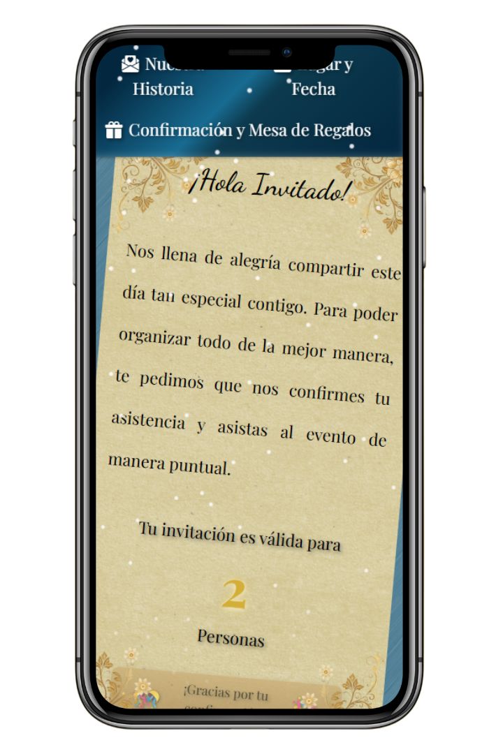 Ejemplo de Invitación - Regalos